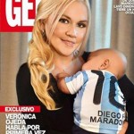 Veronica Ojeda và con trai trên tạp chí Gente.